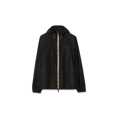 BURBERRY CHECKERED TRIM NYLON HOODED JACKET 81203691